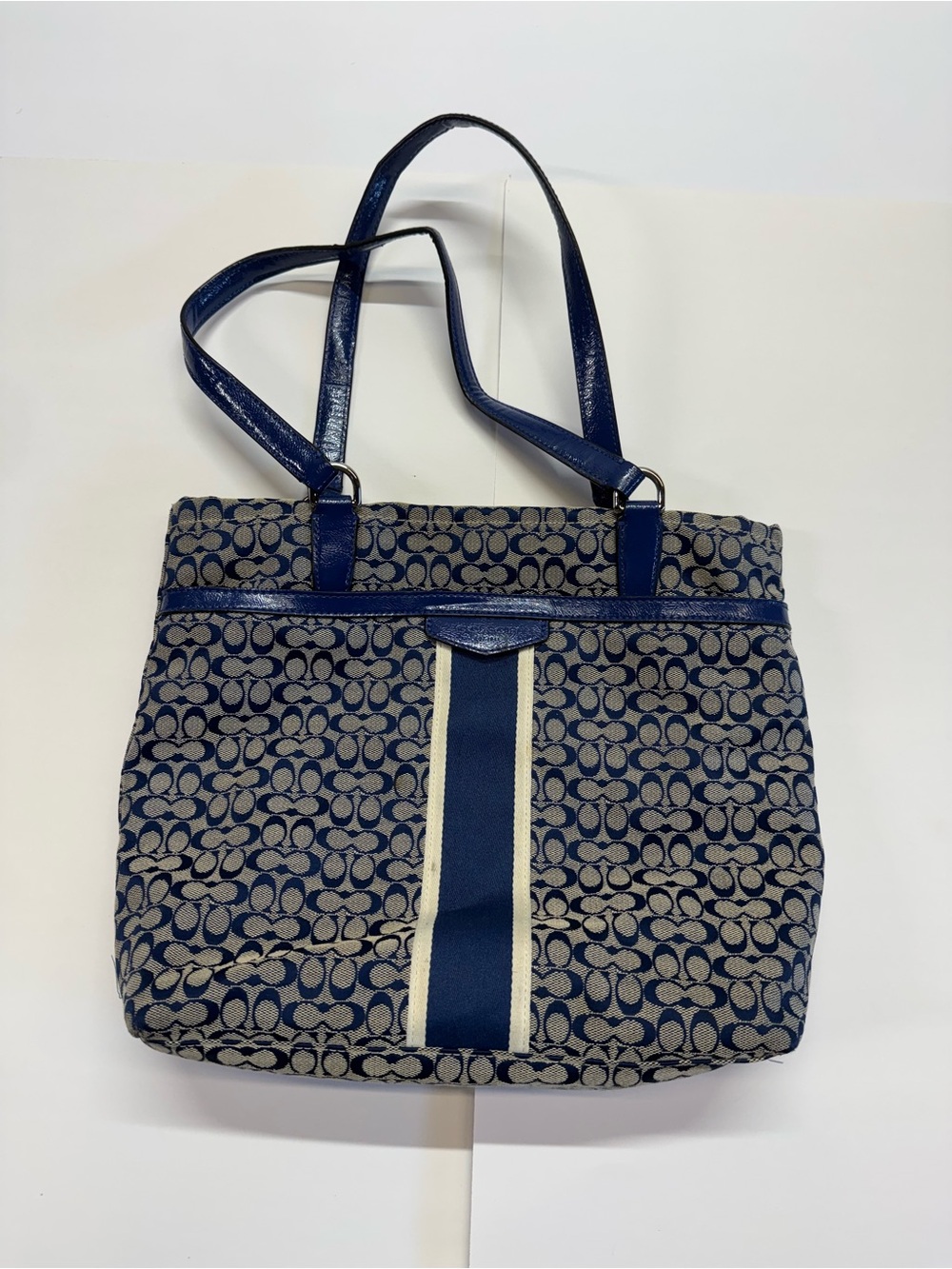 Coach Signature Tote with Center Stripe